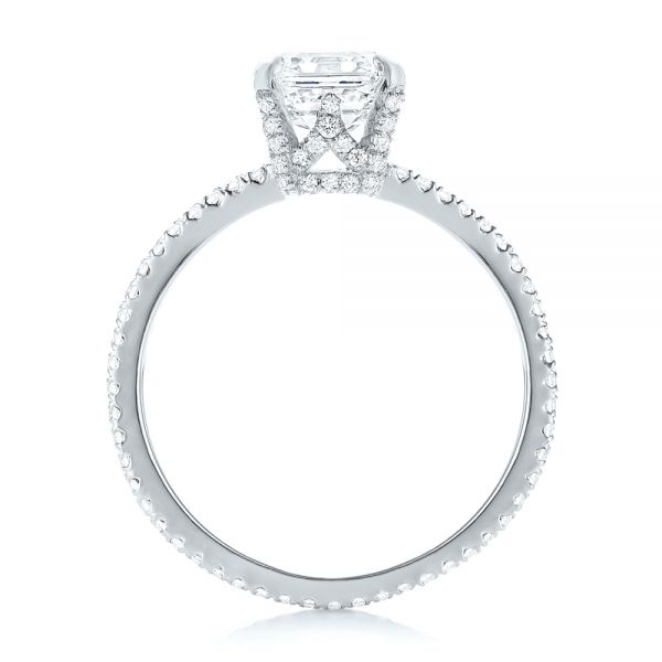 14k White Gold 14k White Gold Custom Asscher Diamond Engagement Ring - Front View - 102739