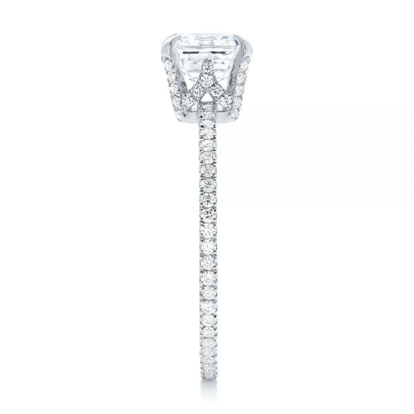 14k White Gold 14k White Gold Custom Asscher Diamond Engagement Ring - Side View - 102739
