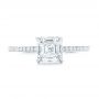 14k White Gold 14k White Gold Custom Asscher Diamond Engagement Ring - Top View -  102739 - Thumbnail