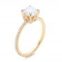 18k Yellow Gold Custom Asscher Diamond Engagement Ring - Three-Quarter View -  102739 - Thumbnail