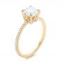 18k Yellow Gold Custom Asscher Diamond Engagement Ring - Three-Quarter View -  102739 - Thumbnail