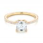 18k Yellow Gold Custom Asscher Diamond Engagement Ring - Flat View -  102739 - Thumbnail