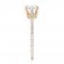 18k Yellow Gold Custom Asscher Diamond Engagement Ring - Side View -  102739 - Thumbnail