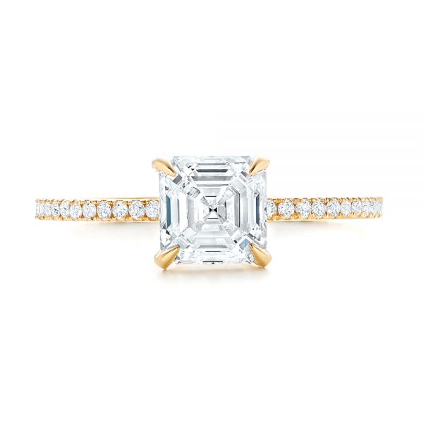 14k Yellow Gold 14k Yellow Gold Custom Asscher Diamond Engagement Ring - Top View -  102739