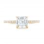 18k Yellow Gold Custom Asscher Diamond Engagement Ring - Top View -  102739 - Thumbnail
