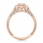 18k Rose Gold 18k Rose Gold Custom Asscher Diamond And Halo Engagement Ring - Front View -  102282 - Thumbnail