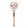 14k Rose Gold 14k Rose Gold Custom Asscher Diamond And Halo Engagement Ring - Side View -  102282 - Thumbnail