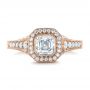 14k Rose Gold 14k Rose Gold Custom Asscher Diamond And Halo Engagement Ring - Top View -  102282 - Thumbnail