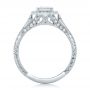 18k White Gold Custom Asscher Diamond And Halo Engagement Ring - Front View -  102282 - Thumbnail