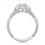 18k White Gold Custom Asscher Diamond And Halo Engagement Ring - Front View -  102282 - Thumbnail