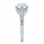 14k White Gold 14k White Gold Custom Asscher Diamond And Halo Engagement Ring - Side View -  102282 - Thumbnail