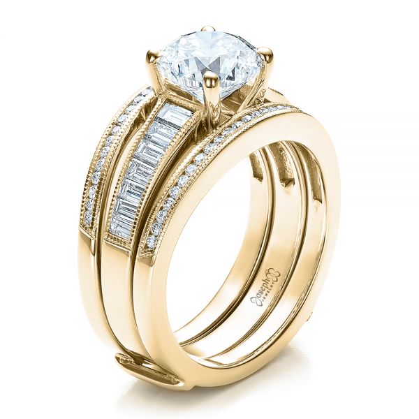 Round Semi-Mount Engagement Ring Round Channel Set 18K Yellow Gold SI1/G Sz 8