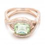 18k Rose Gold 18k Rose Gold Custom Beryl And Diamond Engagement Ring - Flat View -  103400 - Thumbnail