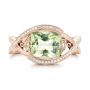 18k Rose Gold 18k Rose Gold Custom Beryl And Diamond Engagement Ring - Top View -  103400 - Thumbnail