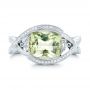 18k White Gold Custom Beryl And Diamond Engagement Ring - Top View -  103400 - Thumbnail