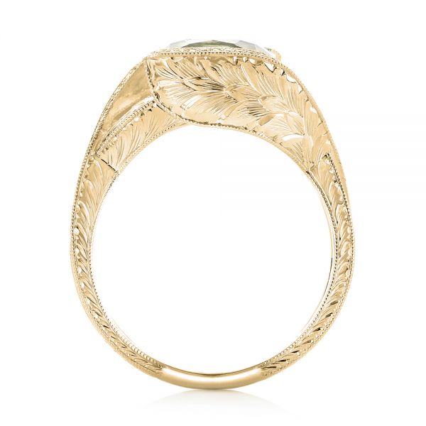 18k Yellow Gold 18k Yellow Gold Custom Beryl And Diamond Engagement Ring - Front View - 103400