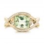 18k Yellow Gold 18k Yellow Gold Custom Beryl And Diamond Engagement Ring - Top View -  103400 - Thumbnail