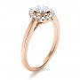 18k Rose Gold 18k Rose Gold Custom Bezel Engagement Ring - Three-Quarter View -  1229 - Thumbnail
