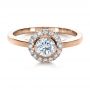 14k Rose Gold 14k Rose Gold Custom Bezel Engagement Ring - Flat View -  1229 - Thumbnail