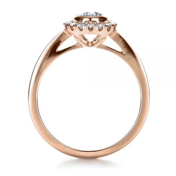 14k Rose Gold 14k Rose Gold Custom Bezel Engagement Ring - Front View -  1229