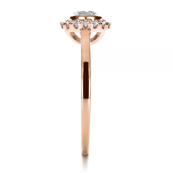 14k Rose Gold 14k Rose Gold Custom Bezel Engagement Ring - Side View - 1229
