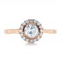18k Rose Gold 18k Rose Gold Custom Bezel Engagement Ring - Top View -  1229 - Thumbnail