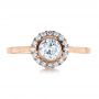 14k Rose Gold 14k Rose Gold Custom Bezel Engagement Ring - Top View -  1229 - Thumbnail