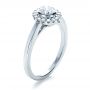 14k White Gold Custom Bezel Engagement Ring - Three-Quarter View -  1229 - Thumbnail