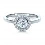  Platinum Platinum Custom Bezel Engagement Ring - Flat View -  1229 - Thumbnail