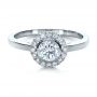 18k White Gold 18k White Gold Custom Bezel Engagement Ring - Flat View -  1229 - Thumbnail