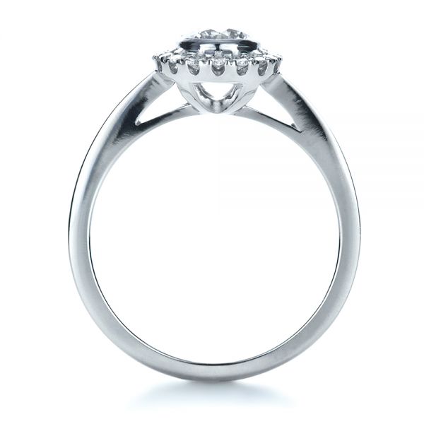 18k White Gold 18k White Gold Custom Bezel Engagement Ring - Front View - 1229
