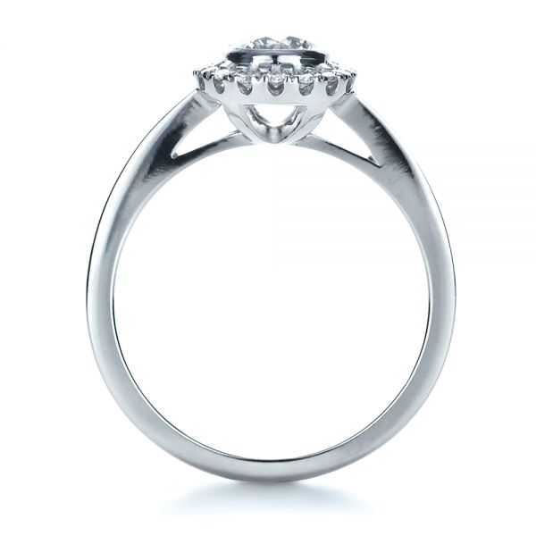 18k White Gold 18k White Gold Custom Bezel Engagement Ring - Front View -  1229