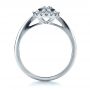 14k White Gold Custom Bezel Engagement Ring - Front View -  1229 - Thumbnail