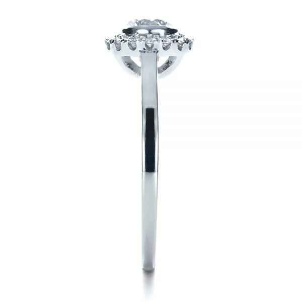 18k White Gold 18k White Gold Custom Bezel Engagement Ring - Side View - 1229