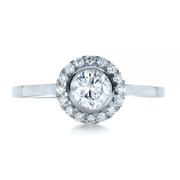  Platinum Platinum Custom Bezel Engagement Ring - Top View -  1229