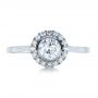 18k White Gold 18k White Gold Custom Bezel Engagement Ring - Top View -  1229 - Thumbnail