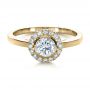 14k Yellow Gold 14k Yellow Gold Custom Bezel Engagement Ring - Flat View -  1229 - Thumbnail