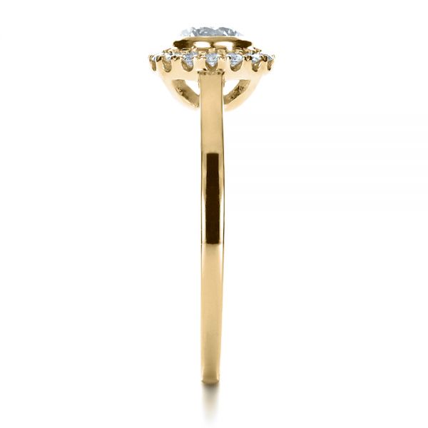 18k Yellow Gold 18k Yellow Gold Custom Bezel Engagement Ring - Side View - 1229