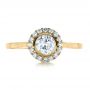 18k Yellow Gold 18k Yellow Gold Custom Bezel Engagement Ring - Top View -  1229 - Thumbnail