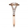 14k Rose Gold 14k Rose Gold Custom Bezel Halo Diamond Engagement Ring - Side View -  1245 - Thumbnail