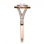 18k Rose Gold 18k Rose Gold Custom Bezel Halo Diamond Engagement Ring - Side View -  1245 - Thumbnail