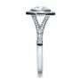 18k White Gold 18k White Gold Custom Bezel Halo Diamond Engagement Ring - Side View -  1245 - Thumbnail