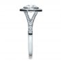 18k White Gold 18k White Gold Custom Bezel Halo Diamond Engagement Ring - Side View -  1245 - Thumbnail
