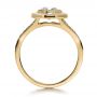 18k Yellow Gold 18k Yellow Gold Custom Bezel Halo Diamond Engagement Ring - Front View -  1245 - Thumbnail