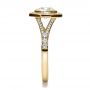 14k Yellow Gold 14k Yellow Gold Custom Bezel Halo Diamond Engagement Ring - Side View -  1245 - Thumbnail