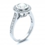  Platinum Custom Bezel Halo Engagement Ring - Three-Quarter View -  1430 - Thumbnail