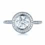  Platinum Custom Bezel Halo Engagement Ring - Top View -  1430 - Thumbnail
