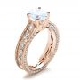 14k Rose Gold 14k Rose Gold Custom Bezel Set Diamond Engagement Ring - Three-Quarter View -  1202 - Thumbnail
