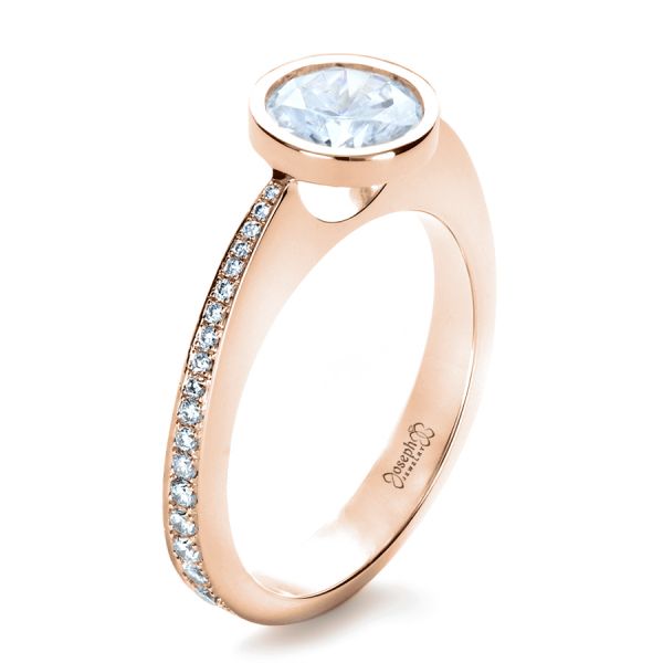 Rose gold bezel set diamond ring discount
