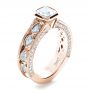 14k Rose Gold 14k Rose Gold Custom Bezel Set Diamond Engagement Ring - Three-Quarter View -  1282 - Thumbnail